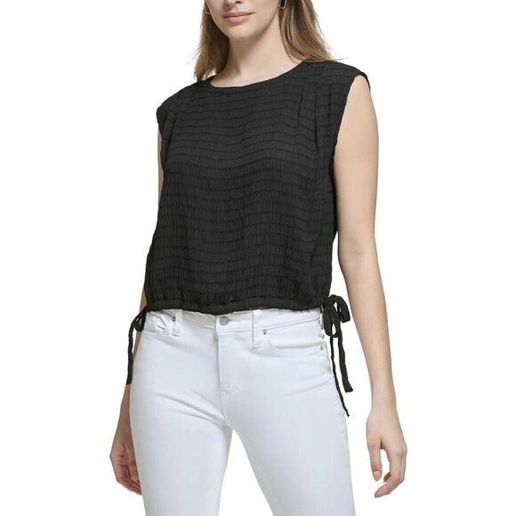 Calvin Klein Crinkle Side Tie Blouse Women’s Large - Picture 1 of 6
